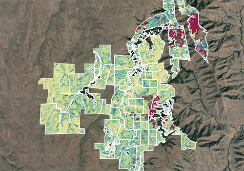 Landsat relative difference map